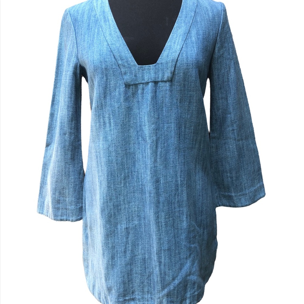 ZARA Woman Denim Tunic Long Sleeve Dress